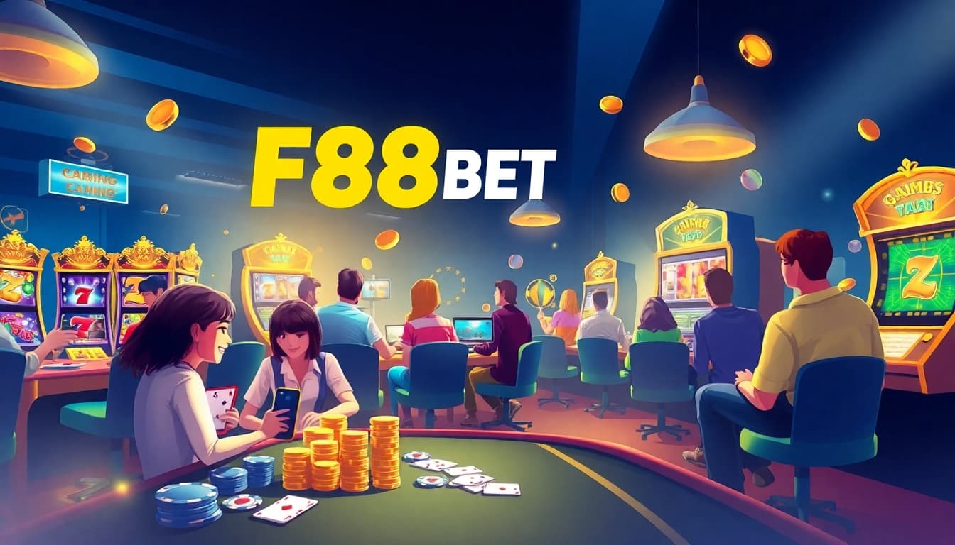 Experience thrilling online gaming at https://f8beta2.support/ with diverse players enjoying casino games in a vibrant setting.