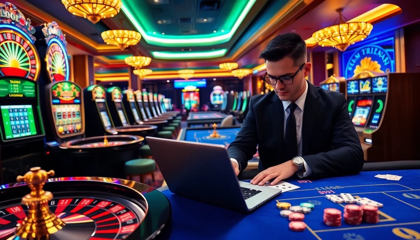 Experience the excitement of SP8 with vibrant slot machines and elegant casino tables.