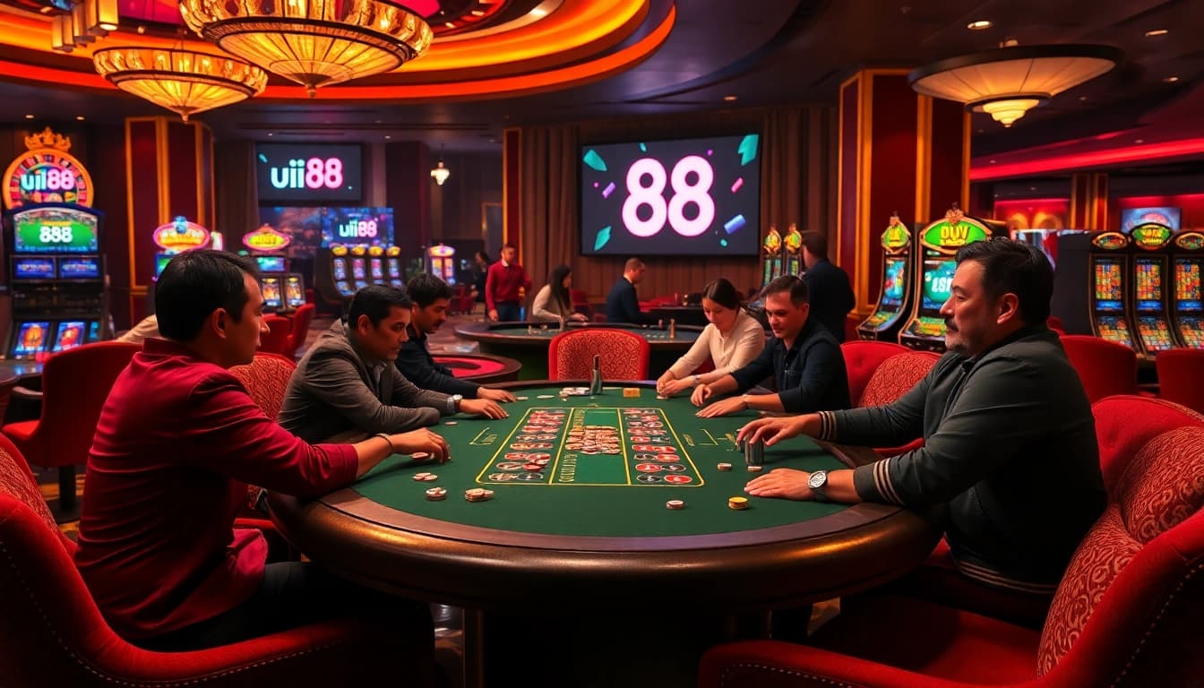 Experience high-stakes poker action at uu 88's luxurious casino tables.