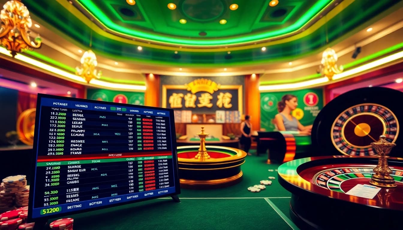 Engaging in แทงบอลโลก with vibrant betting options and luxurious casino elements.