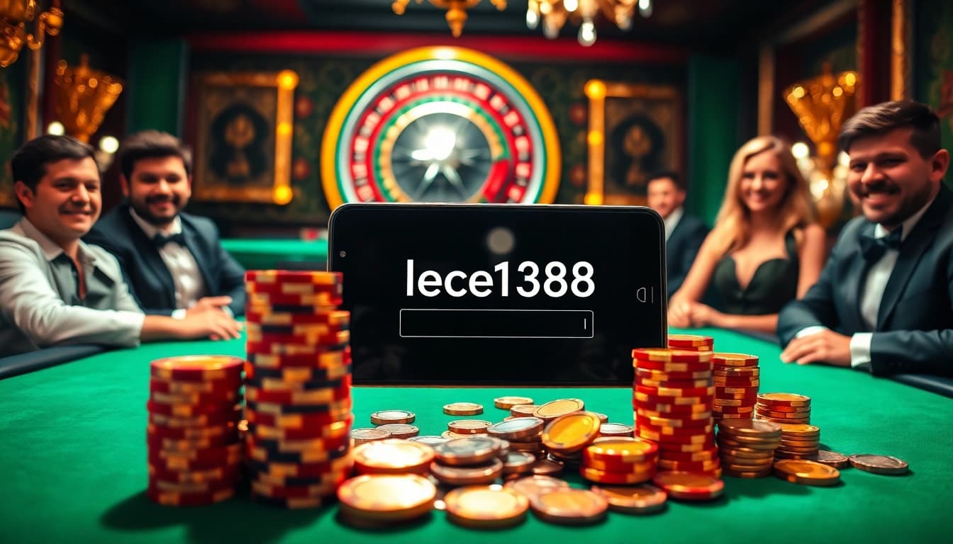 Experience excitement with lego138 login at a luxurious poker table featuring vibrant chips and a spinning roulette wheel.