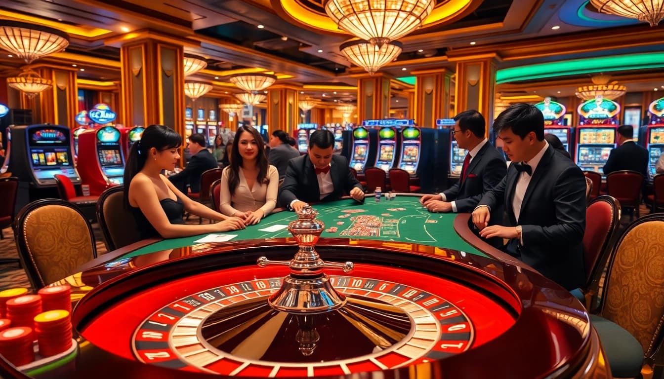 Experience the excitement and elegance of cổng game kjc in a luxurious casino atmosphere.