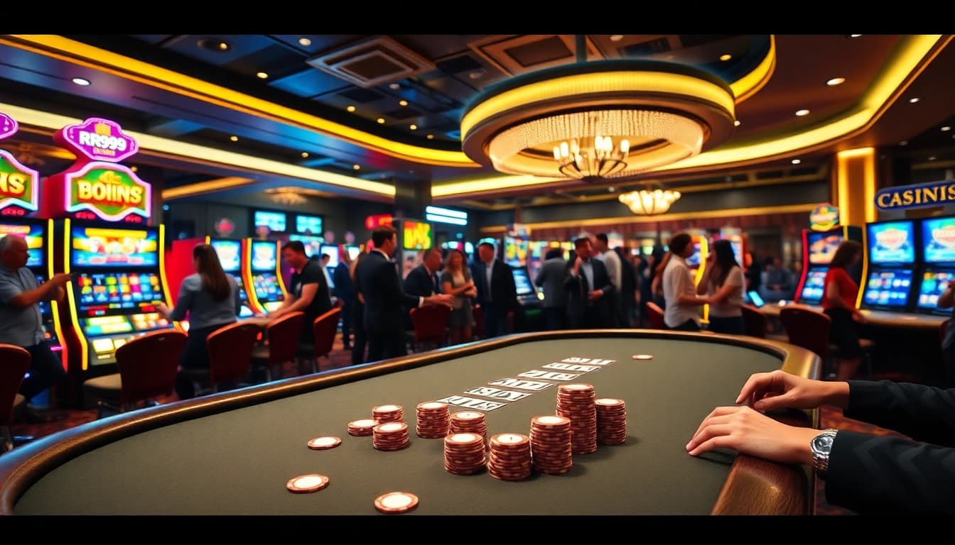 Experience the excitement of gambling at RR99.com with vibrant casino visuals.