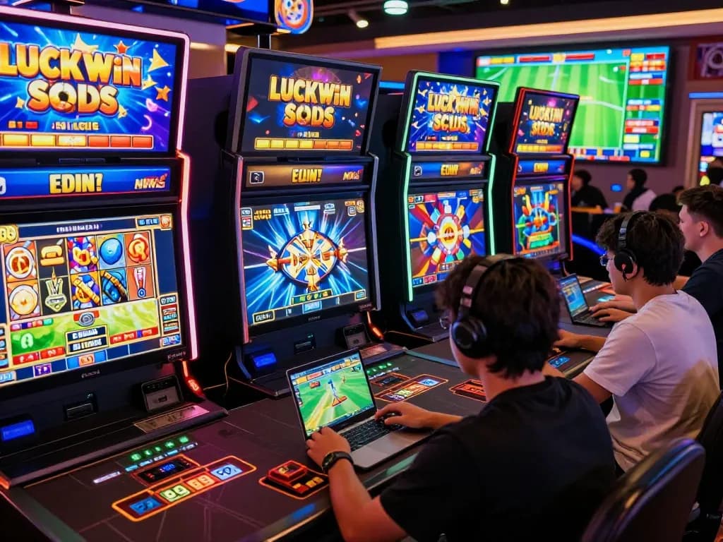 Players enjoying Luckywin online casino games in a vibrant virtual environment with immersive slots and live dealer interactions.