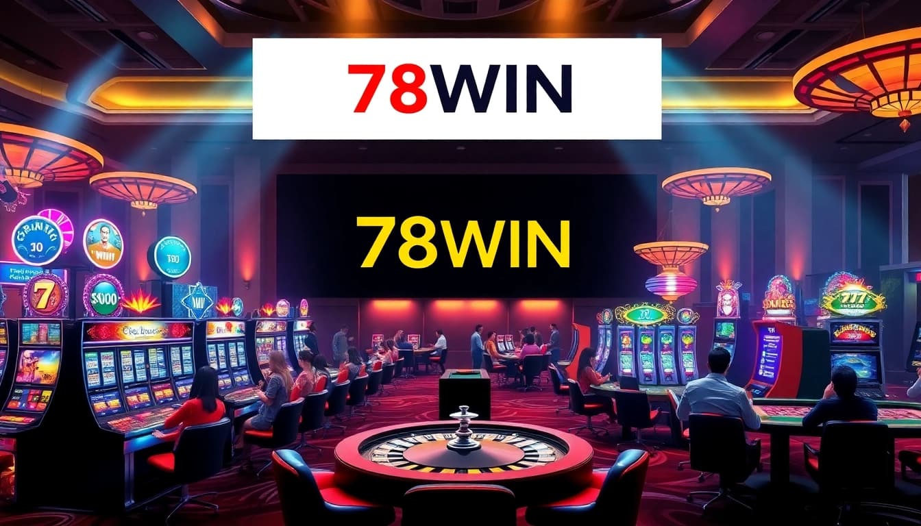 Experience the excitement of winning at 78WIN with vibrant slot machines and engaging card games.