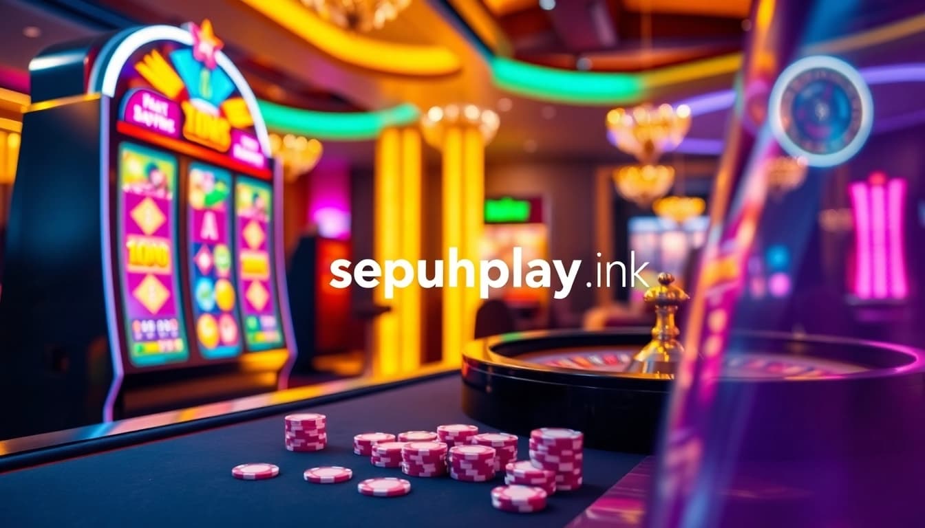 Experience the excitement of the sepuhplay link casino with vibrant slot machines and poker tables.