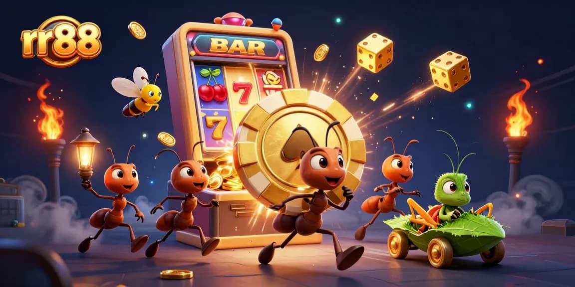 Experience thrilling gaming action at rr 88 with our vibrant casino illustration showcasing excitement and winning potential.