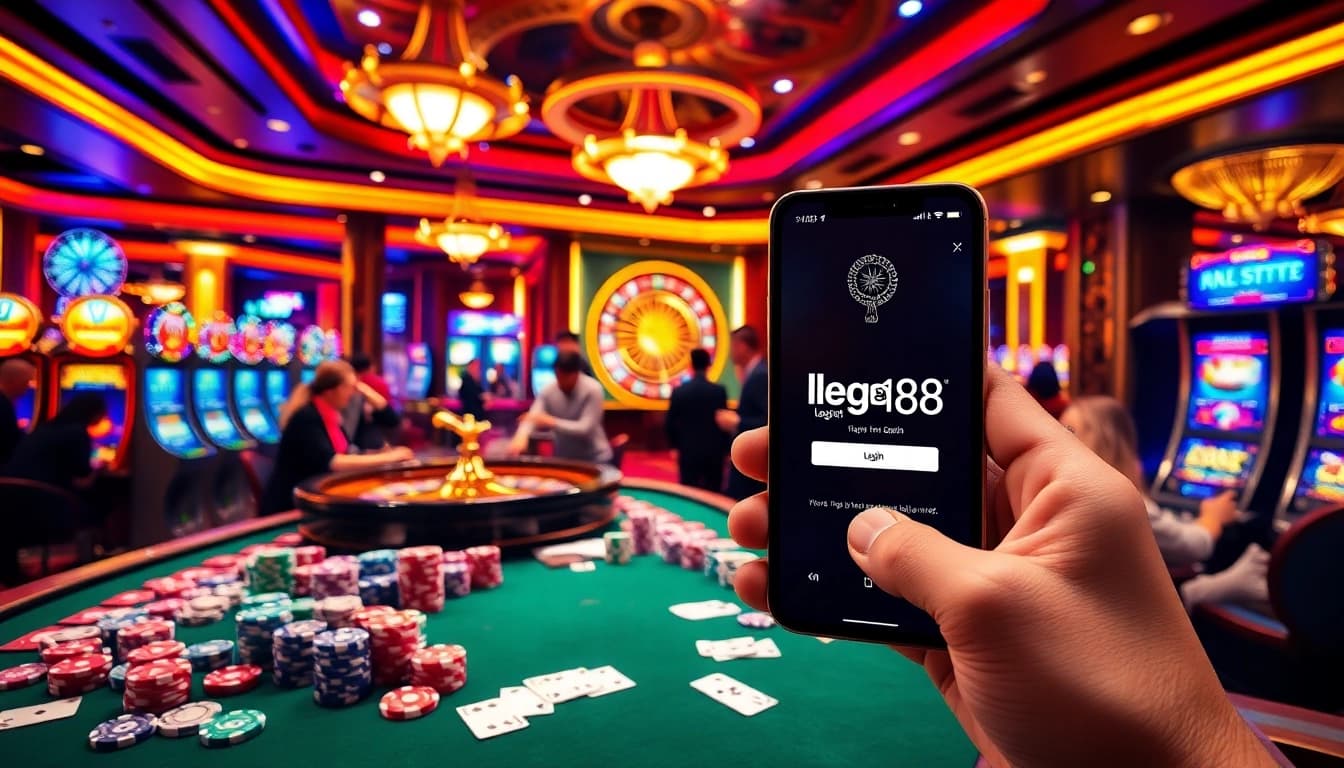 Experience the excitement of online gambling with lego138 login showcased in a luxurious casino setting.