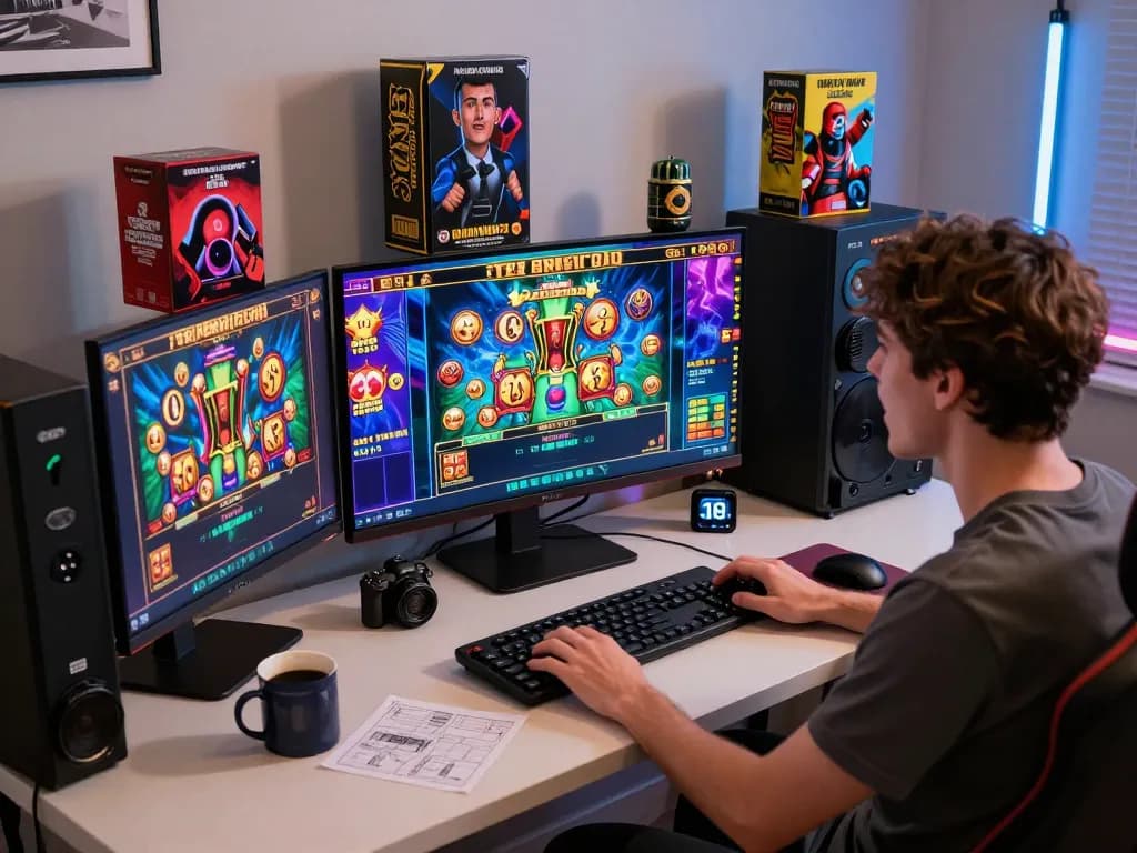 Engage in thrilling gameplay at a slot terpercaya platform showcasing vibrant online slots and enthusiastic player reactions.