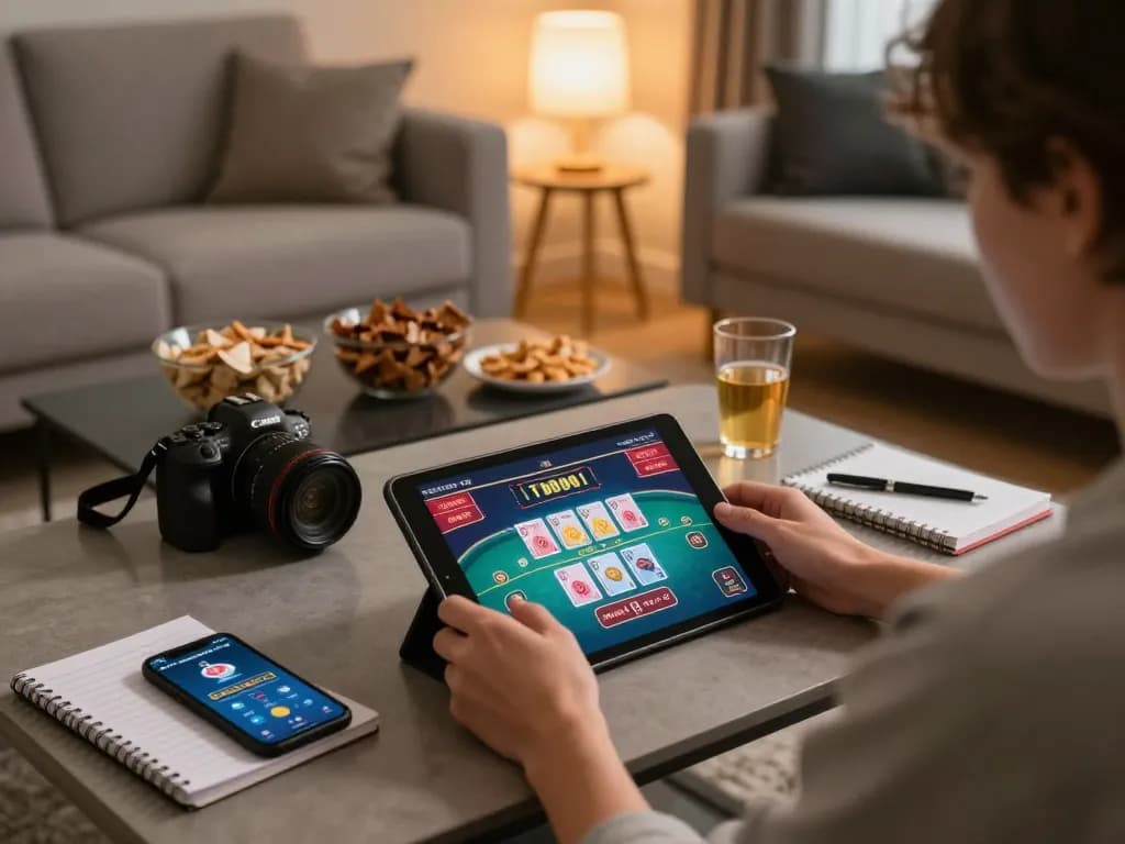 Engaging online gameplay on 789f featuring a live dealer at home with cozy ambiance.