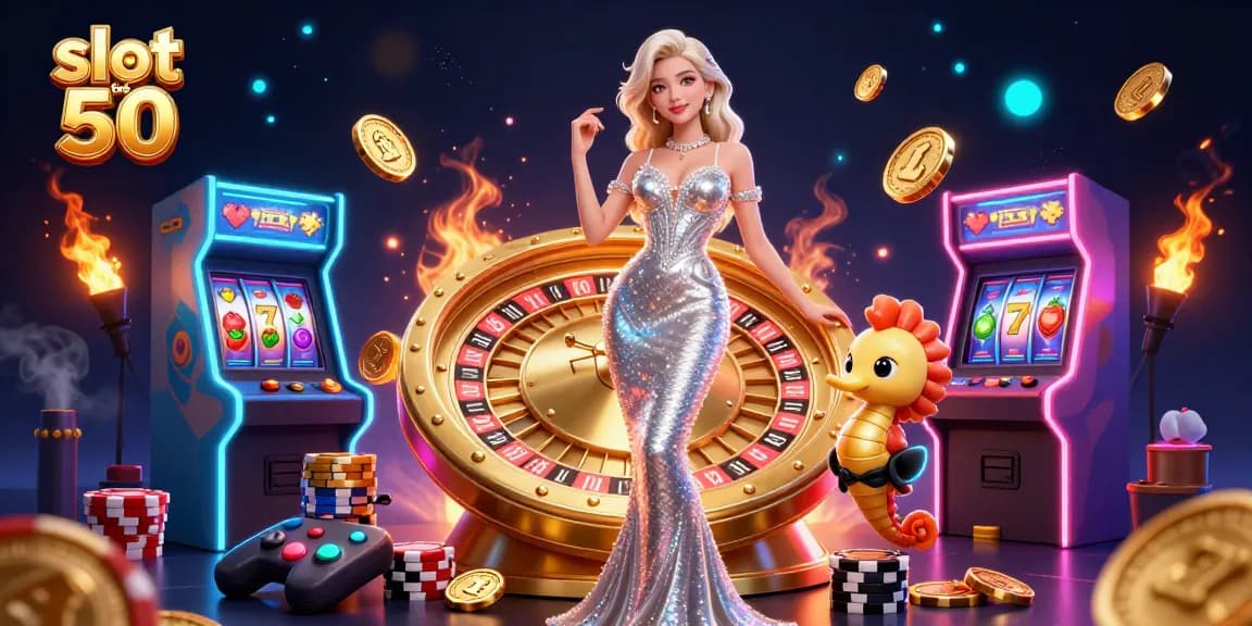 Engaging gameplay at slot bet 50 showcasing vibrant 3D characters with casino elements and dynamic design.