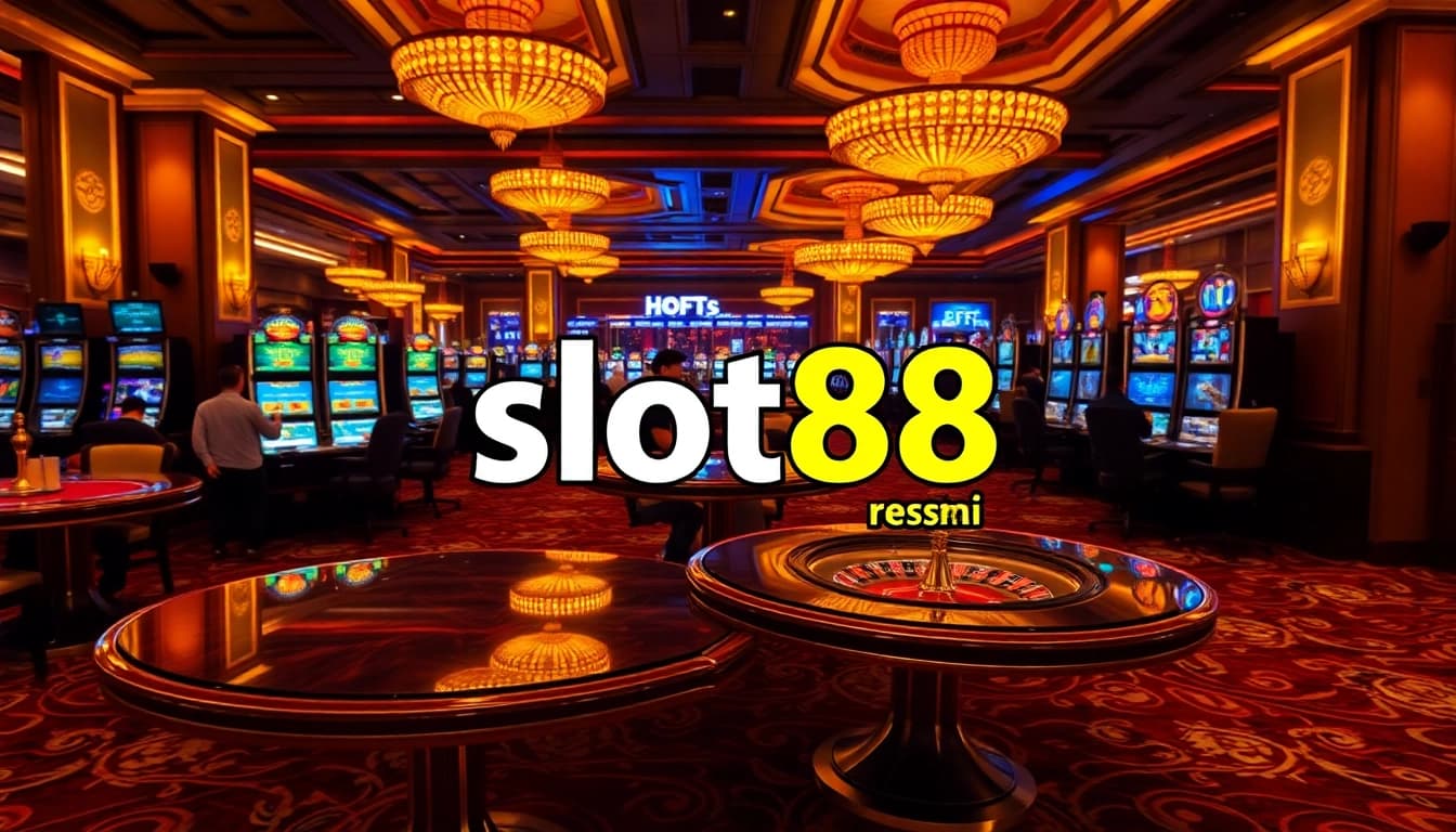 Gamblers enjoy engaging slot machines while exploring slot88 resmi games at a vibrant casino.