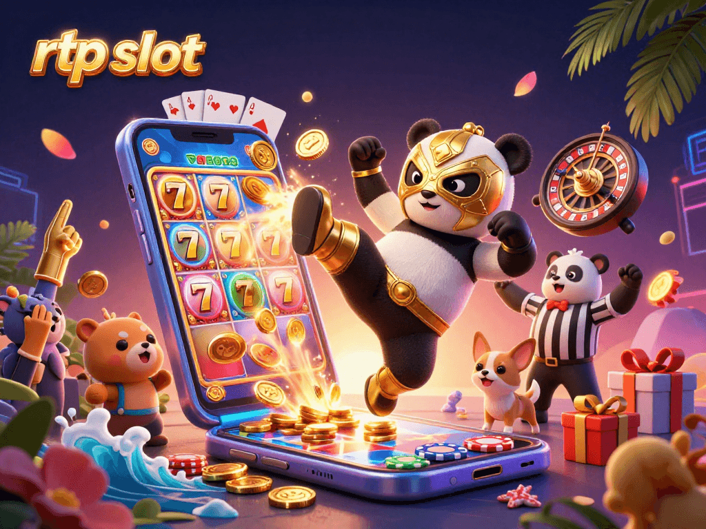 Engage with the vibrant rtp slot scene featuring animated characters and dynamic casino elements.