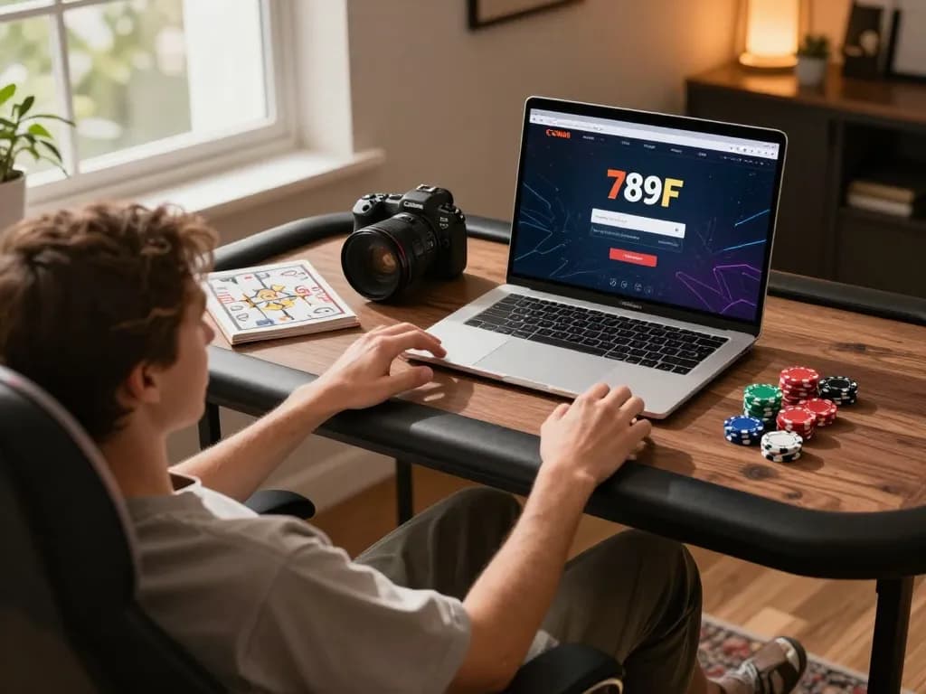 789f đăng nhập in action as a player engages with the online casino interface, reflecting a strategic gaming moment