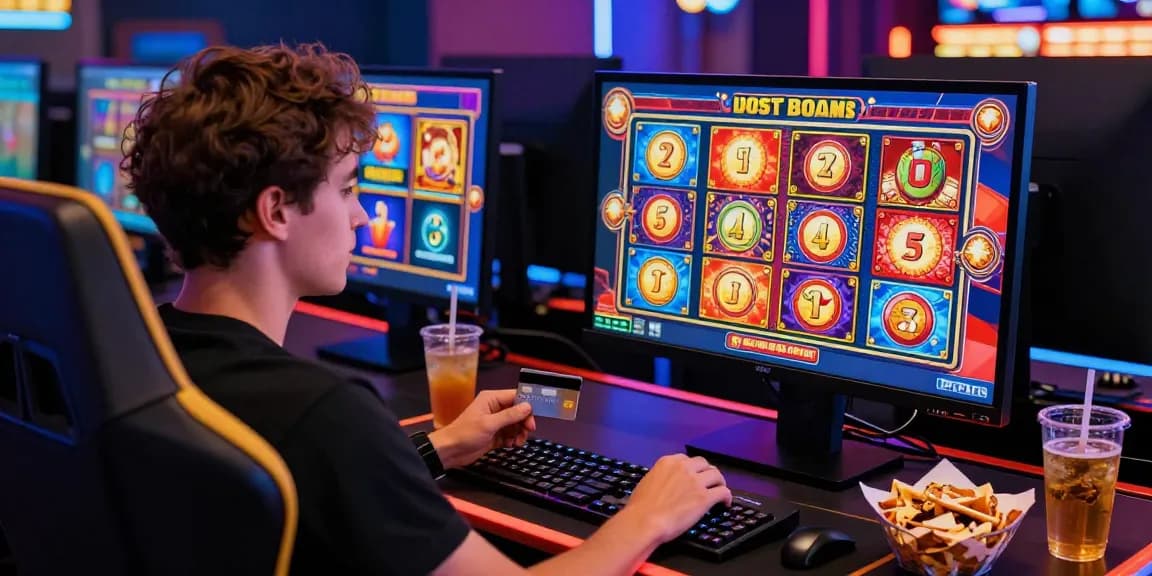Player enjoying thrilling games at online casinos that accept credit cards with vibrant graphics.