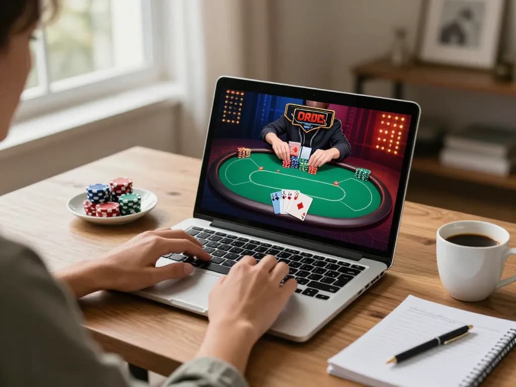 Engage in strategic gameplay on jagoan86 with friends at home featuring poker cards and chips.