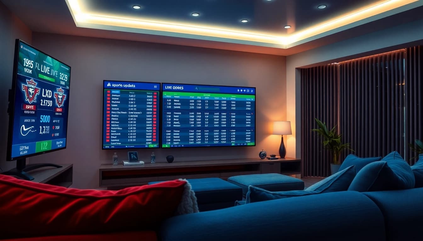 Dynamic sports betting interface highlighting live updates from keonhacai.gold, featuring engaging stats and colorful design.