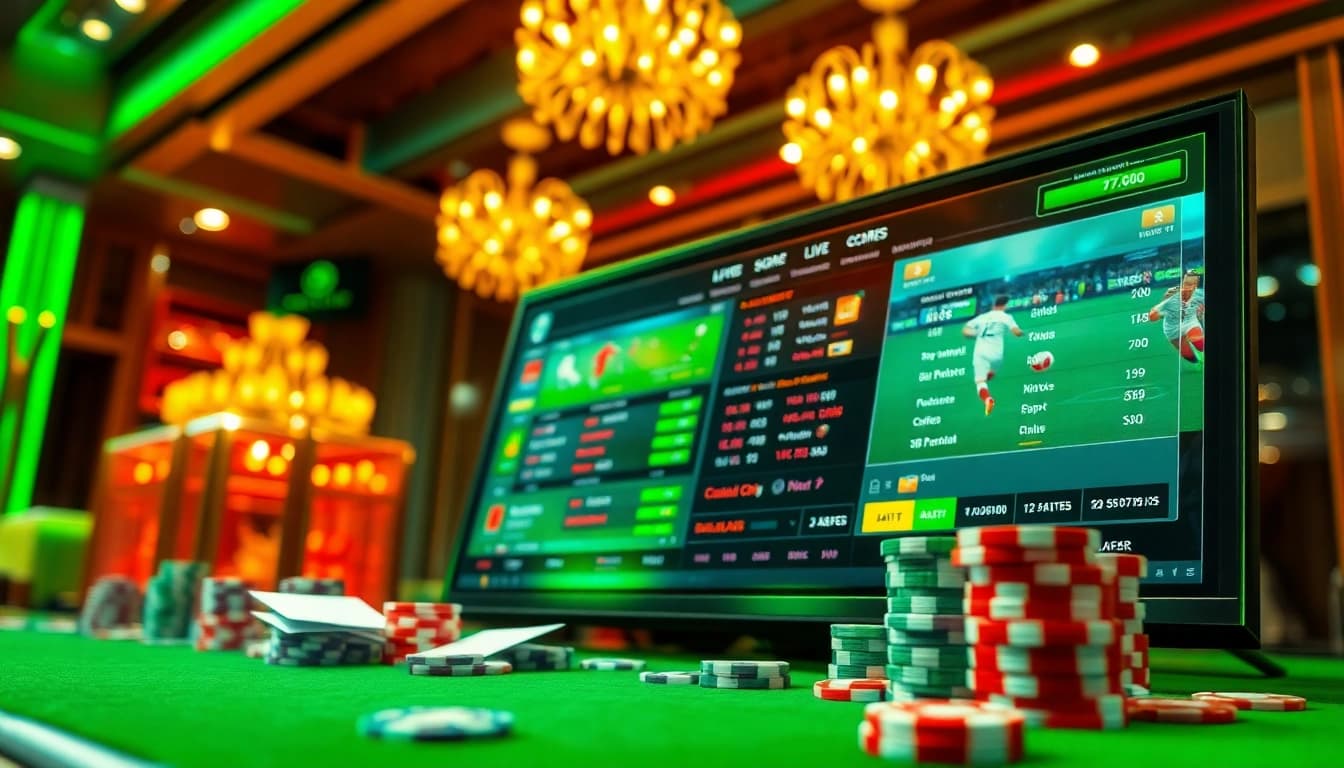 KQBD online gambling interface displaying live football scores and engaging betting options.