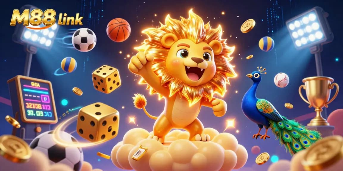 Experience exhilarating betting action with M88 link as a dynamic illustration in vibrant 3D detail.
