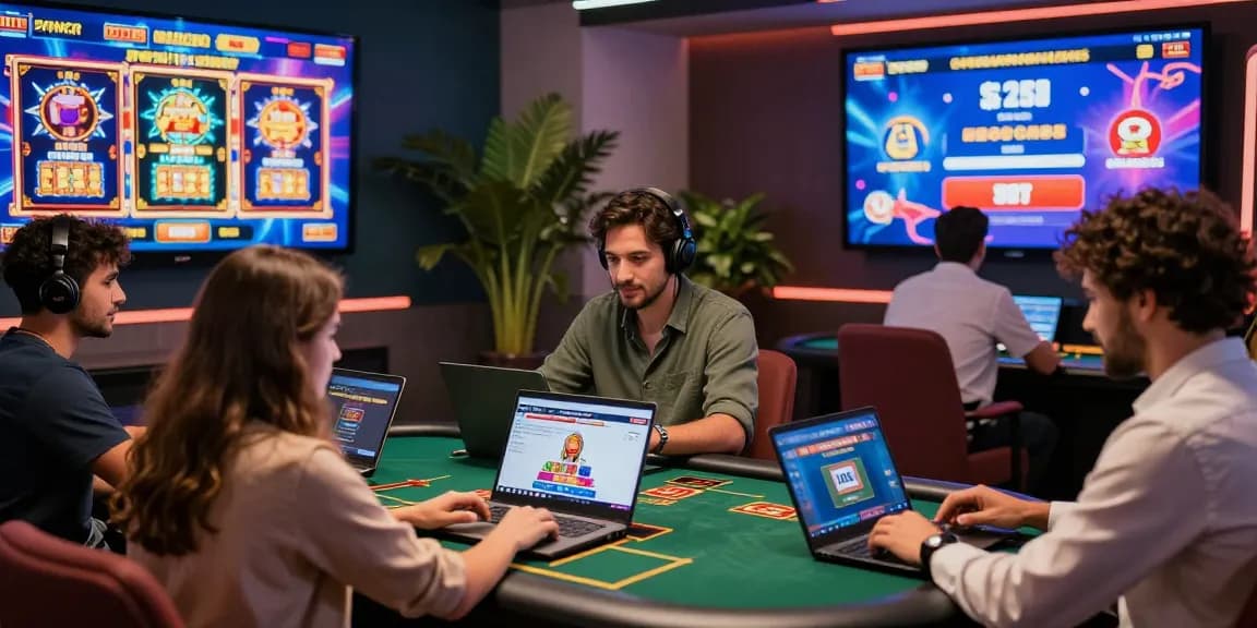 Players enjoying a vibrant online casino experience at https://dea.org.uk showcasing diverse games and easy payment options.