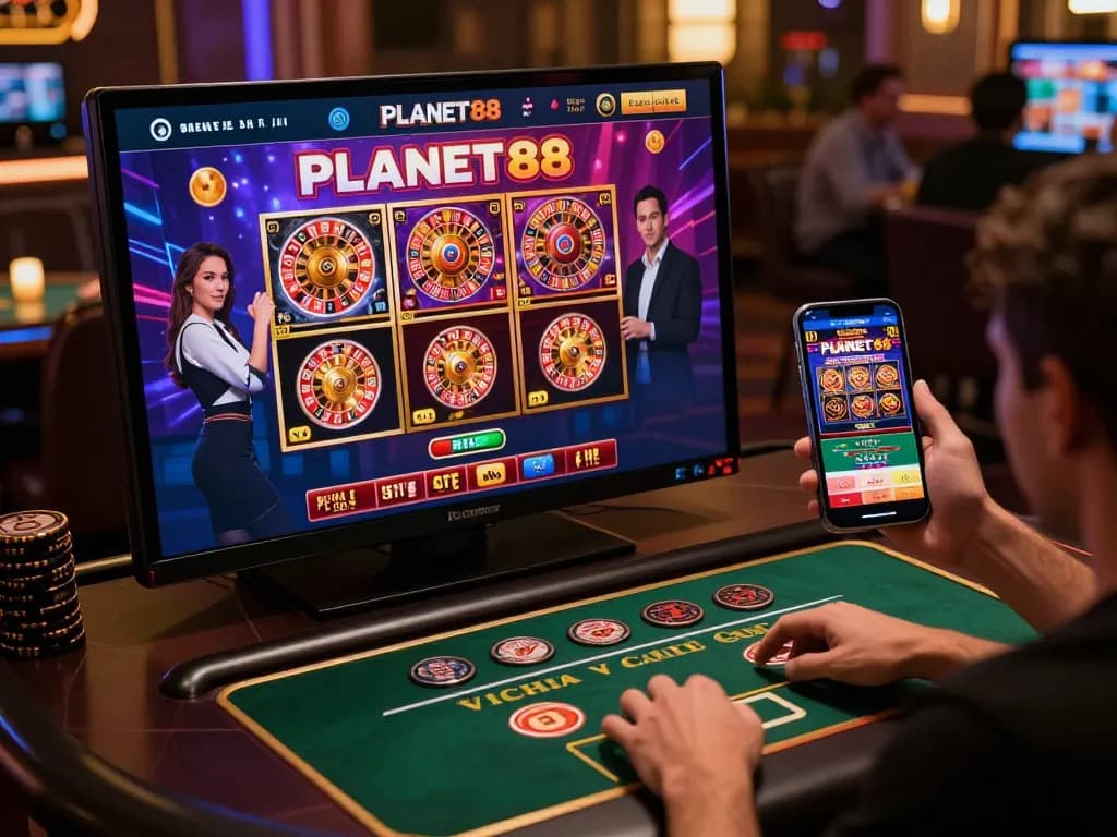 Engage in thrilling gameplay at PLANET88's online casino with vibrant games and immersive atmosphere