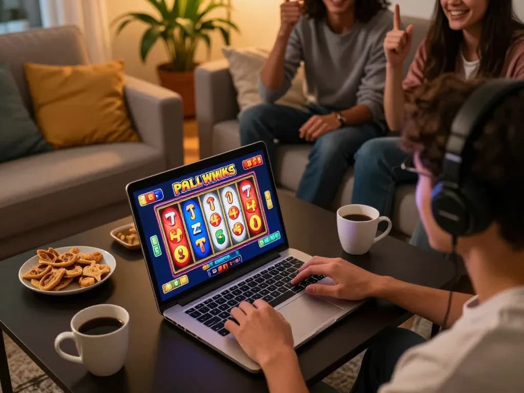Terlibat dalam permainan slot pulsa online dari pengaturan rumah yang nyaman, menangkap kegembiraan dan strategi.