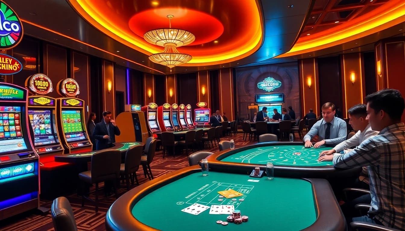 Sodocasino buzzes with excitement as players engage at luxurious blackjack and poker tables.