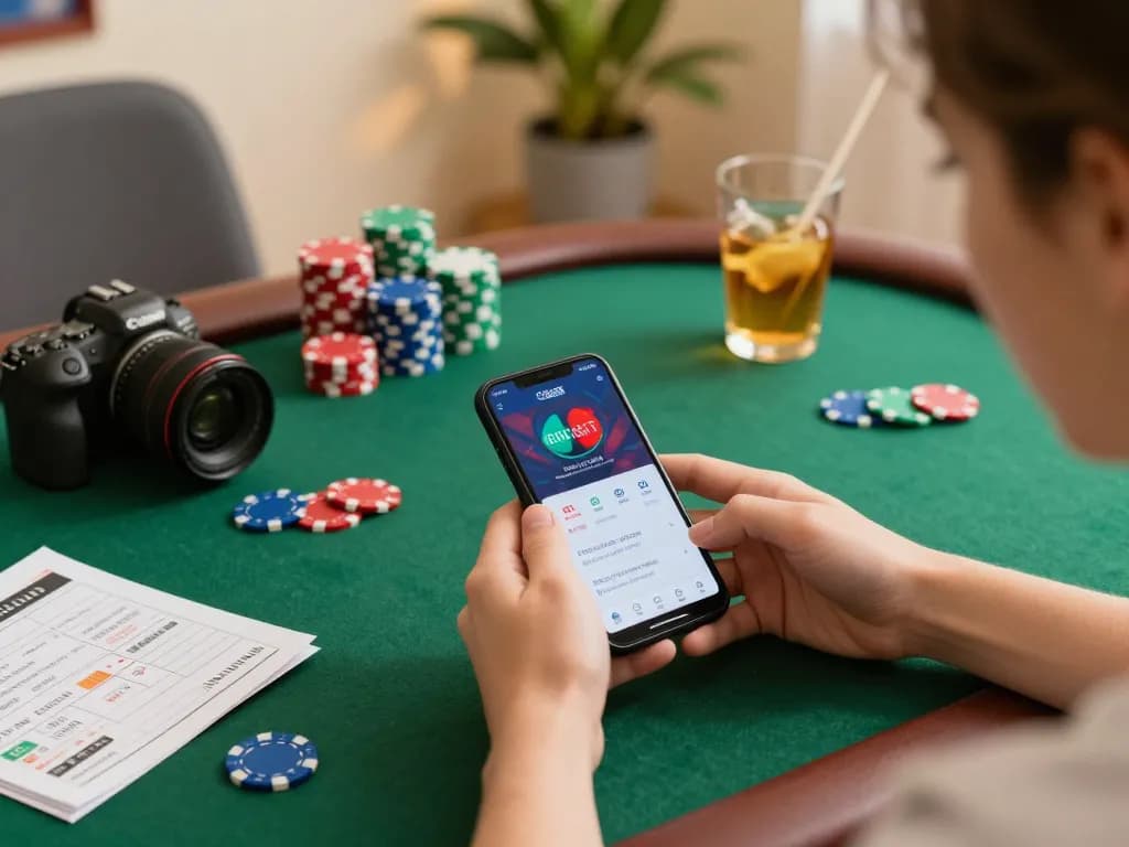 Engaging with link vào gg88 on mobile app showcasing vibrant online gambling setup.