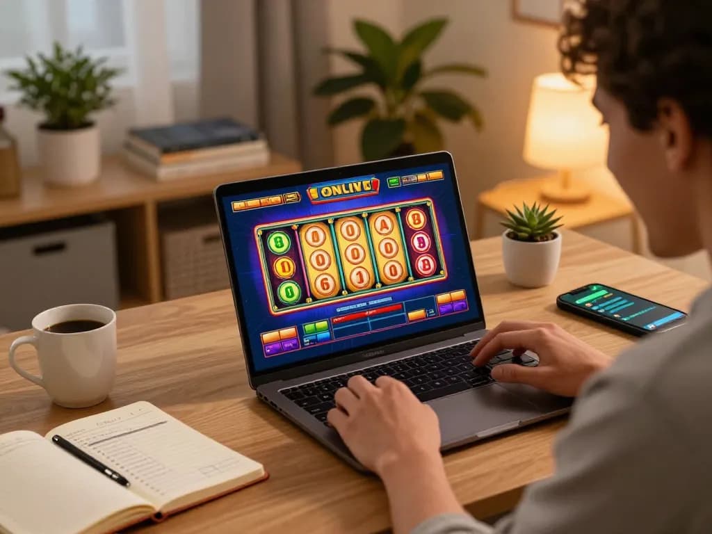 Play slots online at link vào goal123 while enjoying a cozy home environment with gaming setup.