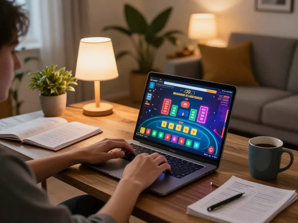 Experience immersive online gameplay at 888newcasino com with vibrant home gaming setup