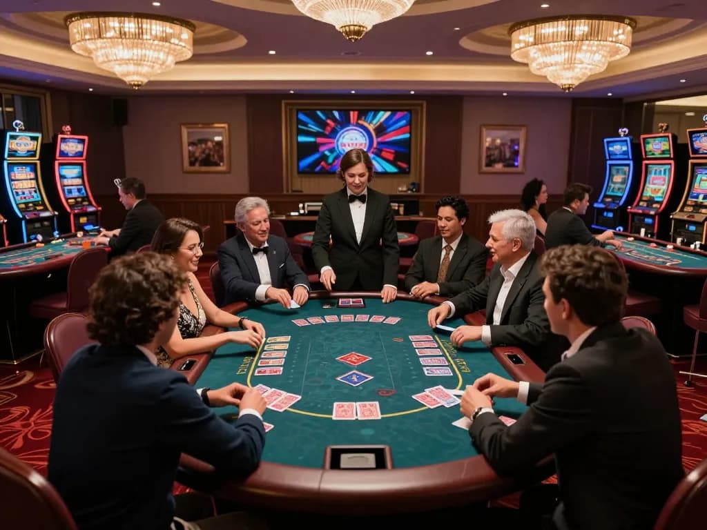 Players engaging in a thrilling blackjack game at LV88SEO online casino.