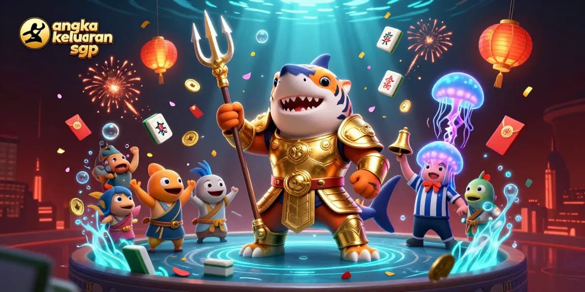 Engage with angka keluaran sgp as a fierce tiger shark battles for casino glory amidst a vibrant underwater scene.