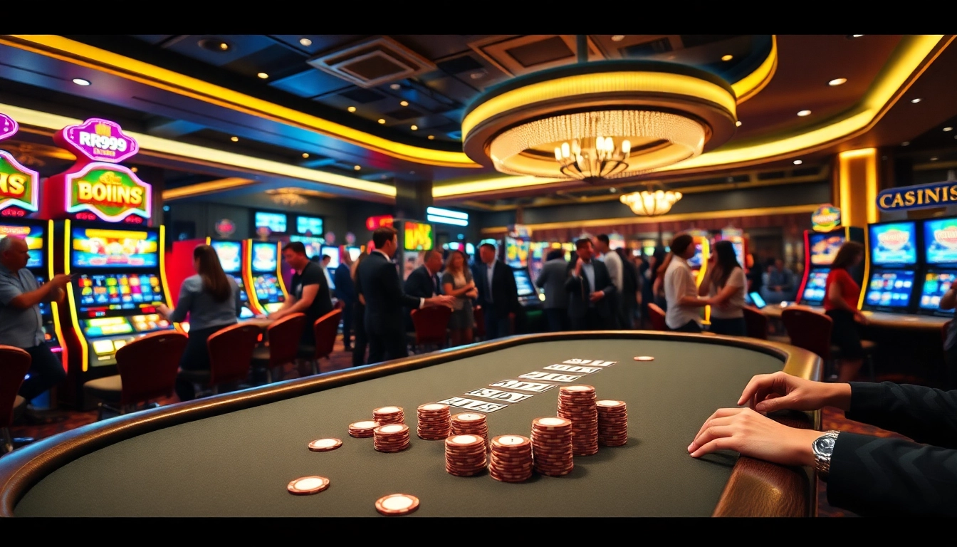 Experience the excitement of gambling at RR99.com with vibrant casino visuals.