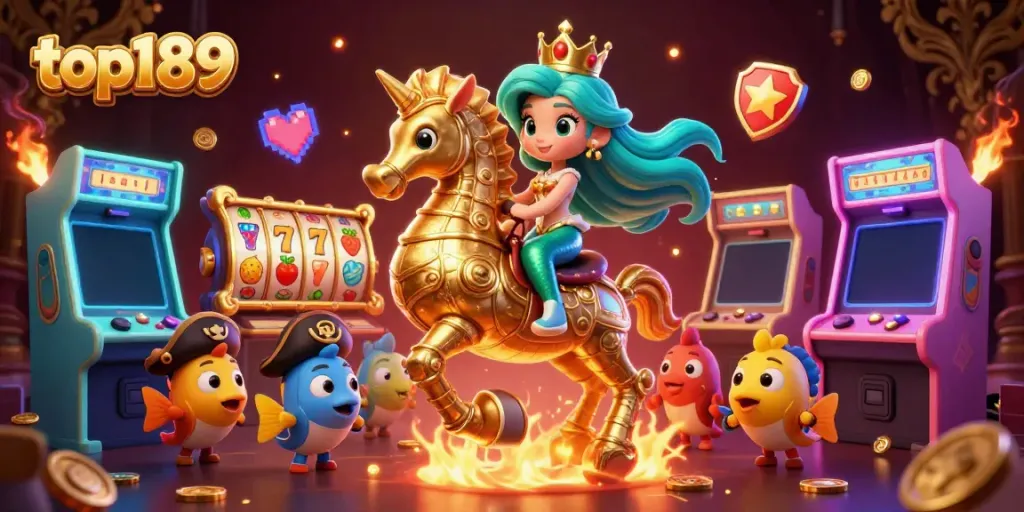 Experience the excitement of slot gaming with top189 featuring a vibrant 3D mermaid princess scene.