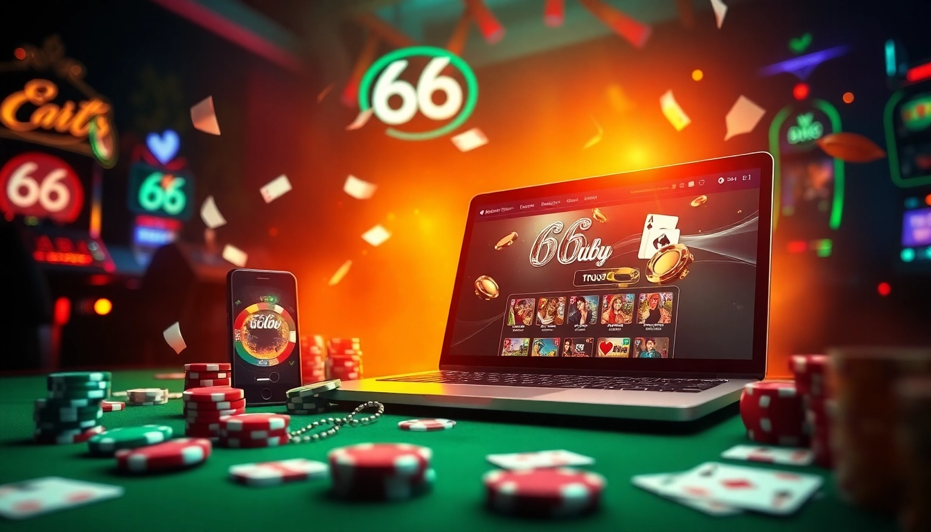 Experience the excitement of winning at 66club with vibrant online gaming visuals.