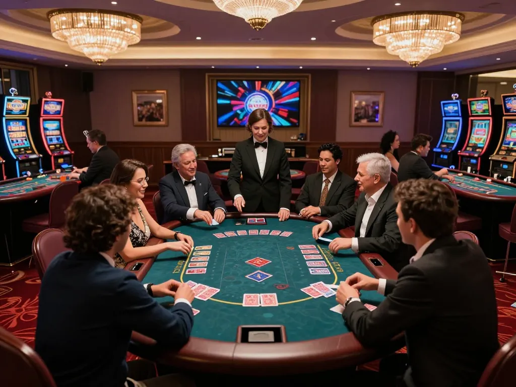 Players engaging in a thrilling blackjack game at LV88SEO online casino.