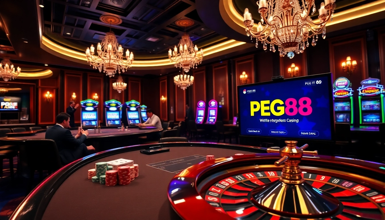 PG88 casino scene with poker chips and players enjoying their gaming experience