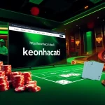 Experience the thrill of betting on https://keonhacai.deal/ with vibrant casino elements like poker chips and roulette wheels.