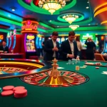 People engaging in dynamic gaming at a luxurious casino table promoting keo nha cai strategies for betting success.