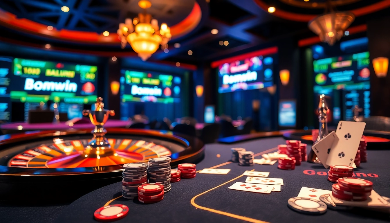 Engage in high-stakes poker at the luxurious bomwin casino with professional gaming tables.