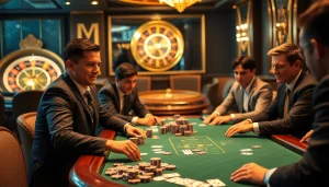 Players engaging in a high-stakes poker game, showcasing the thrill of hidden wiki link insights in the casino.