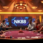 Engage in thrilling gaming action at NK88's luxurious casino environment.