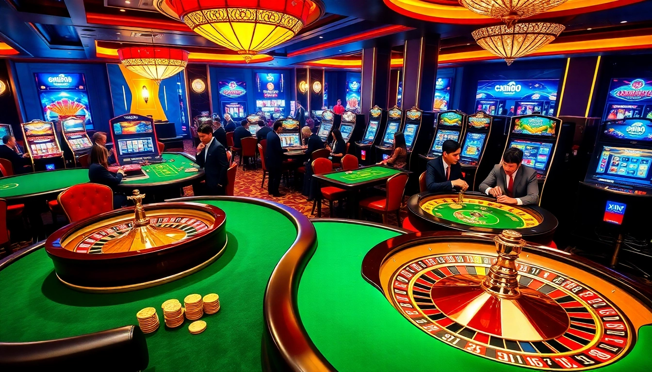 Experience the excitement of Xin88 casino gaming with vibrant tables and engaging players.