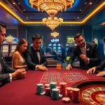 Exciting casino action at qh88 with players engaged at a gaming table.