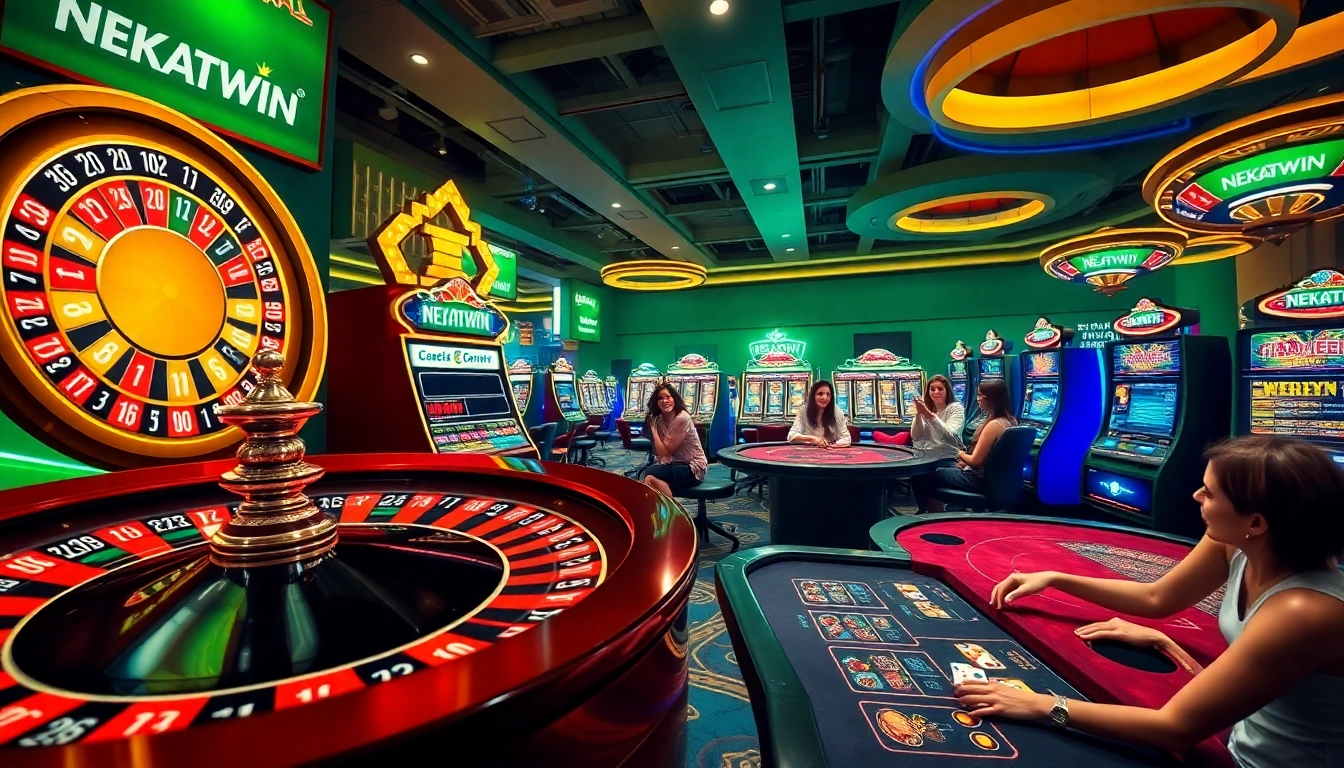 Nekatwin players winning big at vibrant online casino tables filled with excitement and chance