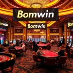 Witness the excitement at Bomwin with players engaging in thrilling roulette and poker games in a luxurious casino.