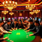 Players enjoy a thrilling game of poker at Jun 88's luxurious casino, experiencing excitement and professionalism.
