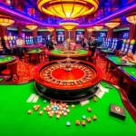 Experience excitement at tg88 casino with vibrant tables, roulette wheels, and colorful slot machines.